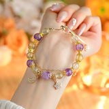 Celestial Taurus Abundance Bracelet: Amethyst & Citrine