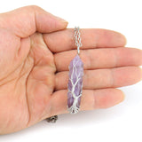 Tree of Life Raw Amethyst Point Necklace
