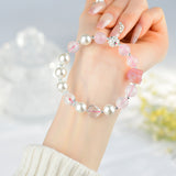 Celestial Pisces Dream Weaver Bracelet: Rose Quartz, Pearl & Protective Agate