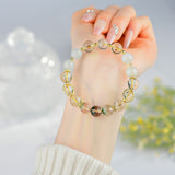 Celestial Gemini Expression Dream Bracelet: Citrine, Aquamarine & Green Phantom Quartz