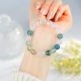 Celestial Aquarius Dream Bracelet: Rose Quartz & Fluorite