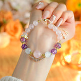 Celestial Cancer Nurturing Bracelet: Rose Quartz, Amethyst & Aquamarine