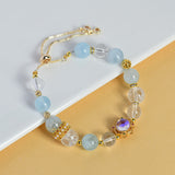 Celestial Aquarius Vision Bracelet: Clear Quartz & Aquamarine