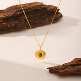 Tiger's Eye Sunflower Titanium Steel Pendant