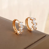 Zircon-Embellished Hoop Earrings