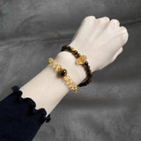 Sunlit Peaks Double-Layer Bracelet: Tiger's Eye & Citrine