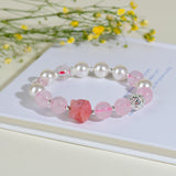 Celestial Pisces Dream Weaver Bracelet: Rose Quartz, Pearl & Protective Agate