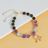 Celestial Capricorn Ambition Bracelet: Smoky Quartz, Amethyst & Cat's Eye