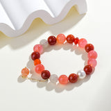 Celestial Sagittarius Vitality Dream Bracelet: Red Agate & Pearl