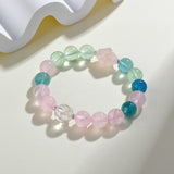 Celestial Aquarius Dream Bracelet: Rose Quartz & Fluorite