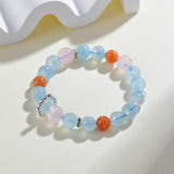 Celestial Cancer Serenity Dream Bracelet: Aquamarine, Rose Quartz & Sunstone