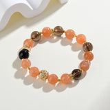 Celestial Leo Radiance Dream Bracelet: Sunstone & Smoky Quartz