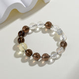 Celestial Aries Strength Dream Bracelet: Smoky Quartz & Clear Quartz