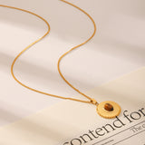 Tiger's Eye Sunflower Titanium Steel Pendant