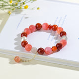 Celestial Sagittarius Vitality Dream Bracelet: Red Agate & Pearl