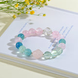 Celestial Aquarius Dream Bracelet: Rose Quartz & Fluorite