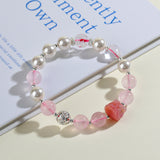 Celestial Pisces Dream Weaver Bracelet: Rose Quartz, Pearl & Protective Agate