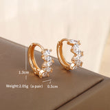 Zircon-Embellished Hoop Earrings