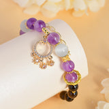Celestial Capricorn Ambition Bracelet: Smoky Quartz, Amethyst & Cat's Eye