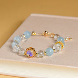 Celestial Aquarius Vision Bracelet: Clear Quartz & Aquamarine
