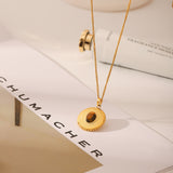 Tiger's Eye Sunflower Titanium Steel Pendant