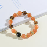 Celestial Leo Radiance Dream Bracelet: Sunstone & Smoky Quartz
