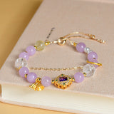 Celestial Aries Radiance Bracelet: Amethyst, Clear Quartz & Pearl