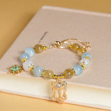 Celestial Libra Harmony Bracelet: Aquamarine & Rutilated Quartz