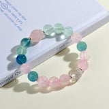 Celestial Aquarius Dream Bracelet: Rose Quartz & Fluorite