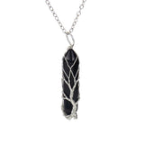 Tree of Life Raw Amethyst Point Necklace