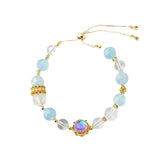 Celestial Aquarius Vision Bracelet: Clear Quartz & Aquamarine