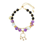 Celestial Capricorn Ambition Bracelet: Smoky Quartz, Amethyst & Cat's Eye