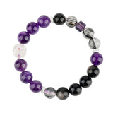 Celestial Capricorn Dream Bracelet: Amethyst, Black Rutilated Quartz & Obsidian