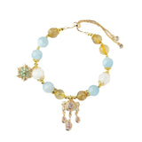 Celestial Libra Harmony Bracelet: Aquamarine & Rutilated Quartz