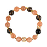 Celestial Leo Radiance Dream Bracelet: Sunstone & Smoky Quartz
