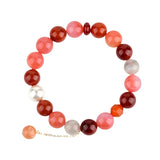 Celestial Sagittarius Vitality Dream Bracelet: Red Agate & Pearl