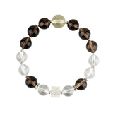 Celestial Aries Strength Dream Bracelet: Smoky Quartz & Clear Quartz