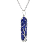 Tree of Life Raw Amethyst Point Necklace