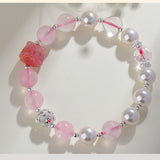 Celestial Pisces Dream Weaver Bracelet: Rose Quartz, Pearl & Protective Agate
