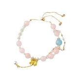 Celestial Virgo Grace Bracelet: Aquamarine & Rose Quartz