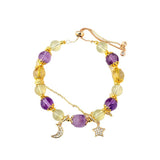 Celestial Taurus Abundance Bracelet: Amethyst & Citrine