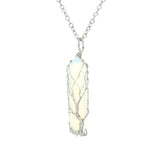 Tree of Life Raw Amethyst Point Necklace