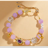 Celestial Aries Radiance Bracelet: Amethyst, Clear Quartz & Pearl