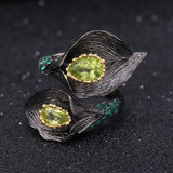 Mystic Bloom Peridot & Emerald Ring
