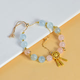 Celestial Pisces Dream Bracelet: Aquamarine & Rose Quartz