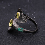 Mystic Bloom Peridot & Emerald Ring