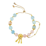 Celestial Pisces Dream Bracelet: Aquamarine & Rose Quartz