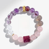 Karma Dissolving Amethyst and Clear Quartz Handmade Bracelet