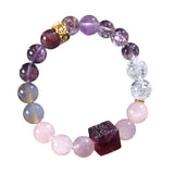 Karma Dissolving Amethyst and Clear Quartz Handmade Bracelet