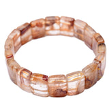 Vintage Rectangular Yellow Inclusion Quartz Handmade Bracelet